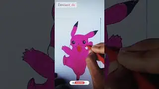 Pink Cute Pikachu Drawing💕💕|#cartoondrawing #shorts