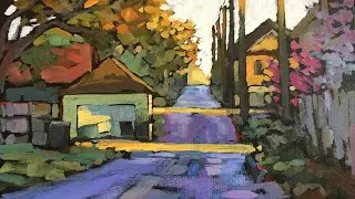 Acrylic Painting of a Beautiful Alley