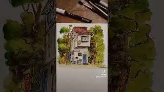 Façade de maison à l'aquarelle. Votre avis ?