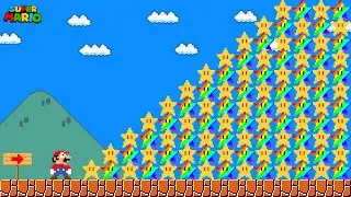 Can Mario Collect 999 Random Super Star and Rainbow Star in New Super Mario Bros.?