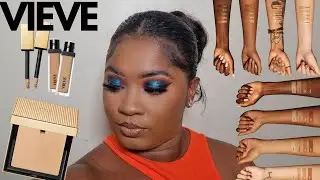 VIEVE MUSE MODERN RADIANCE CONCEALERS  MEDIUM 5 & TAN 2 VIEVE MODERN POWDER PERFECTING ON DARK SKIN