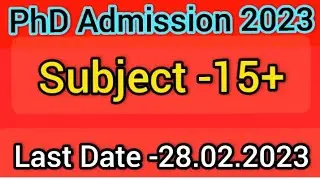 PhD Admission 2023|| MU PhD Admission 2023