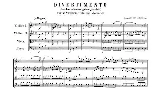 Mozart - Divertimento in F Major, K. 138 (Score)