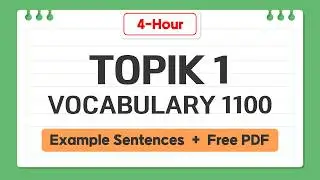 The Only TOPIK I Vocabulary Video You'll Ever Need | 1,100 Words + Example Sentences