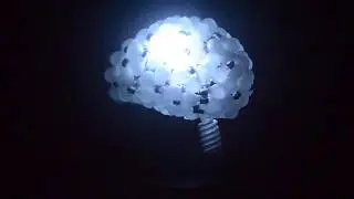 Giant pulsating lightbulb brain