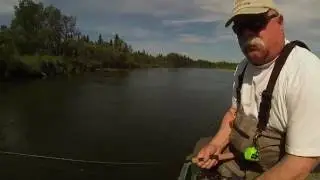 Bruce King salmon fishing the Anvik River in Alaska 2013