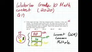 Waterloo Math Contest Grade 10, Question 17, the Year 2020, CEMC Cayley Contest