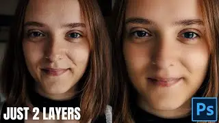 High-End Skin Retouching with 2 Layers! | Photoshop Tutorial 