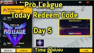 pro league today redeem code free fire | pro league day 5 redeem code