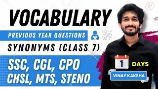 Synonyms-7 |Previous year Voacbulary|SSC CGL 2024 English| English Vocabulary for SSC CGL 2024 #ssc