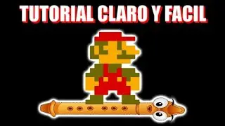 TUTORIAL SUPER MARIO BROS EN FLAUTA DULCE A VELOCIDAD LENTA CON NOTAS EN ANIMACION - ERICK STUDIOS