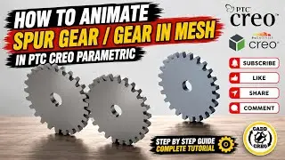 Gear Animation 3d | Spur Gear Animation | Gear In-Mesh| Gear Design In Creo Paramtric