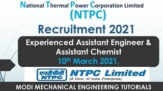 NTPC Recruitment 2021 without GATE | Assistant Engineer Posts | Latest Engineering Jobs 2021