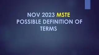NOV 2023 MSTE - POSSIBLE DEFINITION OF TERMS |TRANSPO & HIGHWAY| #boardexam2023 #civilengineer