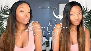 How to: Beginner Friendly Brown Ombre Balayage U-Part Install & Review ft. Unice