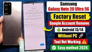 Samsung Galaxy Note 20 ultra 5g FRP bypass Android 13/14 🚀 Factory Reset - Frp Unlock without PC 