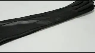 Длинные женские перчатки из кожи козы
