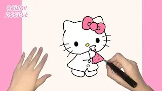 🌸HOW TO DRAW CUTE SCIENTIST HELLO KITTY☁️ ~ STEP BY STEP ~ KAWAII DOODLE