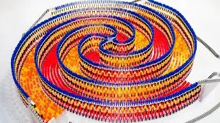 Building the Amazing Quadruple Spiral! (15,000 Dominoes)