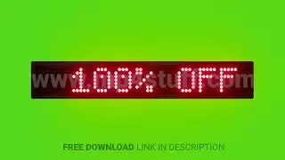 100% Off    Scrolling Red Dot Matrix LED Text Animation on Green Screen Seamless Loop