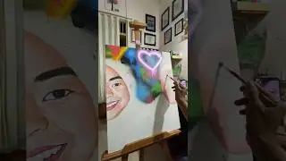 Melukis Realist WAjah di Kanvas #lukiswajah #art #painting #menggambar #lukisan #art #senilukis