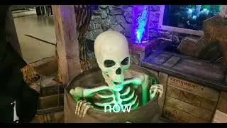 Spirit Halloween Pop Up Bag O' Bones when it was first setup vs. now