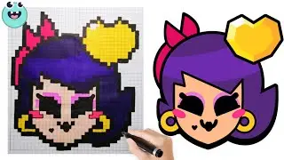 Как нарисовать значок Бунтарки Лолы по клеточкам | Brawl Stars