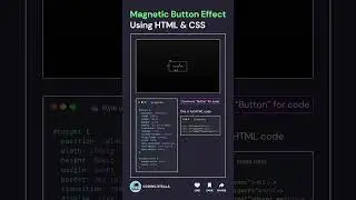 Magnetic Button Hover Effect 🤯 HTML CSS 