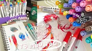 Tô Màu Như Vẽ Digi Với Màu Acrylic Marker Arrtx🫢 Unbox Set 60 Màu Mới
