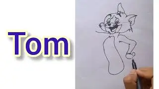 Tom cartoon drawing | How to draw cartoon character of tom and Jerry