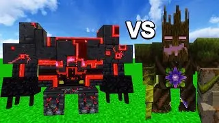 Netherite Monstrosity Vs. Jungle Abomination in Minecraft