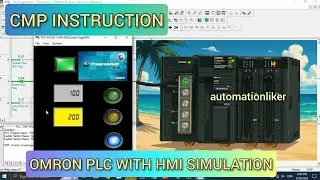 CX Programmer : CMP (Compare) instruction Omron PLC tutorial with HMI CX Designer Simulation