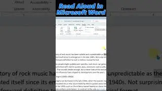 Read Aloud in Microsoft Word 