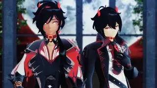 (MMD Genshin Impact)  Inferno  (Kaeya/Diluc)  2K