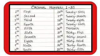 Ordinal Numbers 1 to 50 I Ordinal Numbers in English with spellings I #ordinals #ordinalnumbers