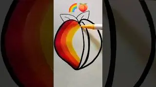 Satisfying colouring 🌈🍑#art #coloring #satisfying #drawing #shorts #trending