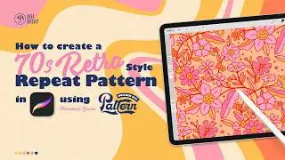 How to create a 70s Retro style repeat pattern in procreate using the Pattern Builder Kit brushes
