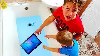ИСКУПАЛИ  ПЛАНШЕТ!!!  Что СКАЖЕТ мама?