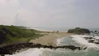 free stock footages | virgin lonely beach with a palapa