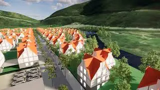 Поселение на реке Тара, Черногория, город на холмах