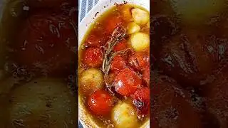 Confit tomatoes and garlic with pita bread, goes well with greek yoghurt 