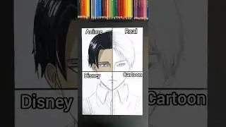 Draw Levi in 4 styles ✨ #shorts #draw #painting #art #anime #animeedit #viral #trending