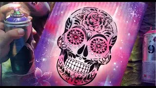 Mexican Skull Spray Painting Art Tutorial - Sacha Walker Art 2021