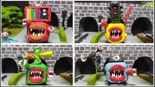 😱 Making TRAIN EATER & SIREN HEAD | Leovincible &Trevor Henderson Creatures with Clay