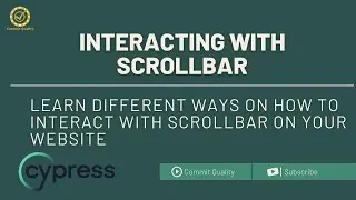 Cypress - Interacting with the scrollbar