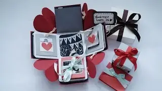 Exploding Box Card Full Tutorial Sweetheart Surprise Theme