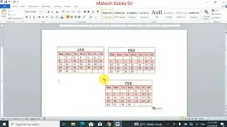 MS Word me Calendar kaise banaye | Calander kaise banaye word me | microsoft word work