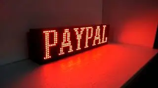 6INCH X 25INCH LED SIGN Outdoor PROGRAMMABLE SCROLLING RED COLOR logo image Display
