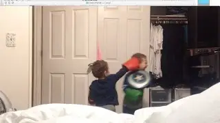 LITTLE KIDS FIGHTING WITH HULK HANDS