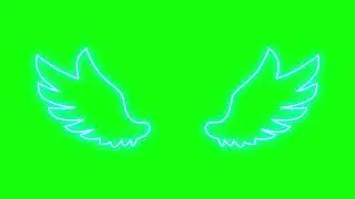 NEON BLUE WINGS NO COPYRIGHT GREEN SCREEN FOR YOUR VIDEOS